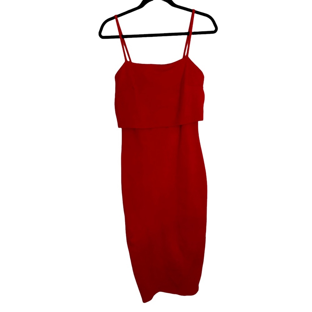 Soprano fitted stretchy pencil dress in hot pink/coral size Medium